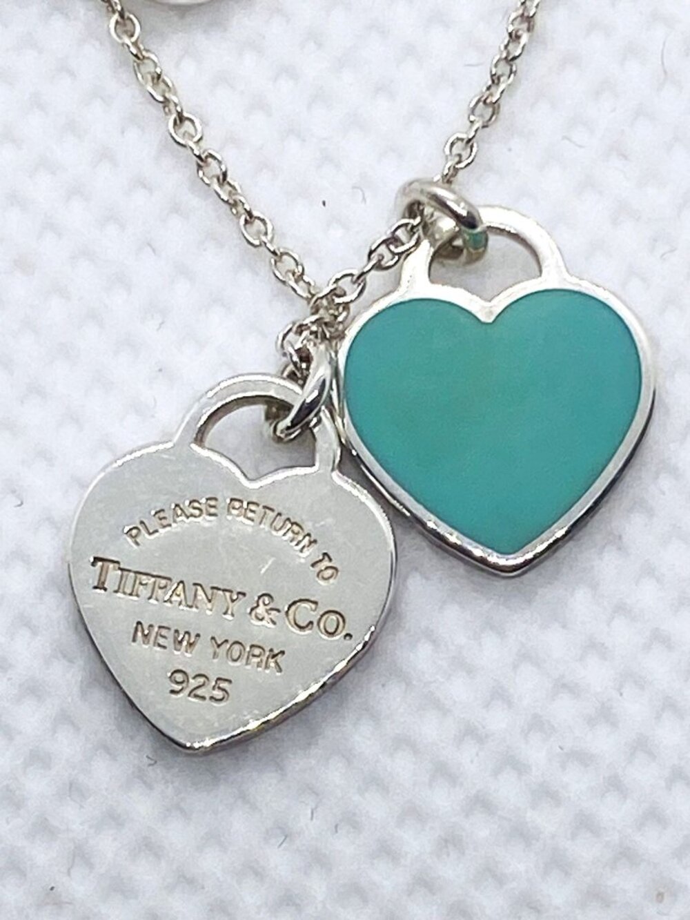Tiffany & Co Sterling Silver 925 Mini Double Heart Necklace 18"